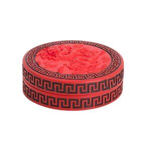 YEAR OF THE SNAKE Red 8in Box With Dragon Pattern